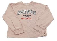 Svetloružová mikina s nápismi MNG