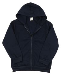 Tmavomodrá prepínaci mikina s kapucňou