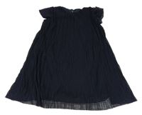 Tmavomodré perforované plisované šaty Name it