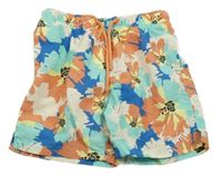 Smotanové kvetované plážové kraťasy Primark