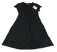 Nové - Čierne bavlnené šaty s bodkami Primark