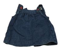 Tmavomodré rifľové šaty s kvietkami Tex