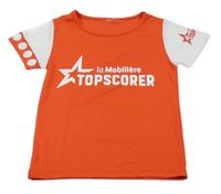 Červeno-biele tričko s nápisom