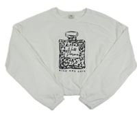 Biela crop oversize mikina s parfémem River Island