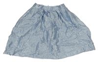 Svetlomodrá saténová midi sukňa H&M