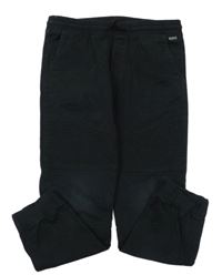 Černé plátěné cuff kalhoty H&M