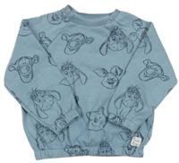 Modrošedá oversize mikina s medvídkem Pú Disney