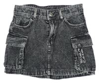 Sivá cargo rifľová minisukňa H&M