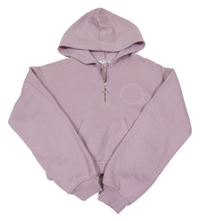 Lila crop mikina s nápisem a kapucí Matalan