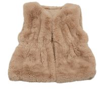 Pudrová kožušinová podšitá vesta Next