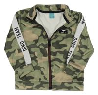 Army prepínaci športová mikina s dinosaurom a pruhom s nápismi little kids