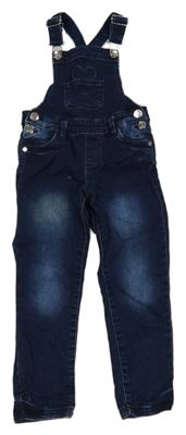 Tmavomodré teplákové riflové laclové kalhoty dopodopo