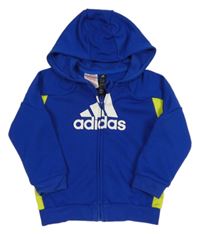 Safírovo-limetková funkční propínací mikina s kapucí Adidas