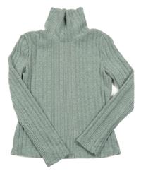 Světlešedoolivovo-sivý melírovaný rebrovaný úpletový rolák SHEIN