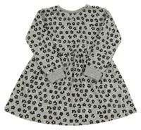 Šedo-černo-bílé vzorované melírované teplákové šaty Matalan