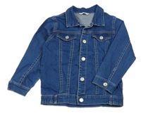 Modrá tepláková rifľová bunda Smile