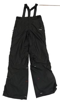 Černé šusťákové funkční zimní oteplovačky s odepínací kšandami Wed'ze