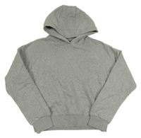 Sivá melírovaná tepláková oversize crop mikina s kapucňou F&F