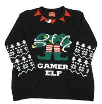 Nové - čierny pletený sveter s ovladačem/elfem