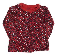 Červeno-vínovo-tmavomodro-bílé vzorované mikinotriko lupilu