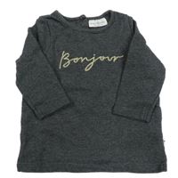 Tmavosivá melírovaná mikina s nápisom Next