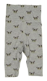 Šedé melírované legíny s pejsky H&M