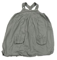 Šedo-černé vzorované plátěné podšité balonové šaty bpc