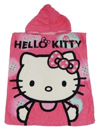 Ružová froté pončo osuška s Kitty a kapucňou Sanrio
