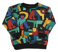 Čierna mikina so zvieratkami Tu