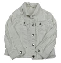 Biela rifľová crop bunda s golierikom Matalan