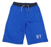 Safírovo-tmavomodré teplákové kraťasy s písmenky V BY VERY