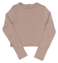 Pudrové rebrované crop tričko M&S