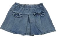 Modrá šisovaná rifľová sukňa s mašľami zn.