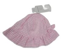 Nové - růžovo-bílý kostkovaný klobouk s mašlí St. Bernard
