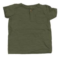 Khaki pruhované tričko s vreckom C&A