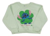 Mátová oversize crop mikina se Stitchem Primark