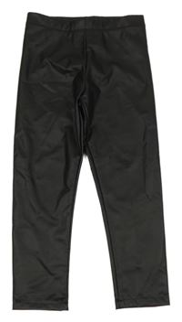 Černé koženkové legíny H&M