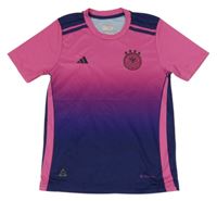 Tmavorůžovo/tmavomodré funkční fotbalové tričko Deutscher Adidas
