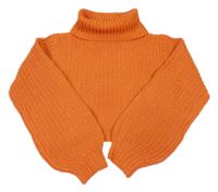 Oranžový crop svetrový rolák Shein