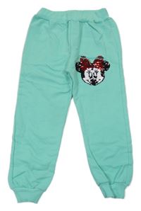 Pistáciové tepláky s Minnie z překlápěcíh flitrů