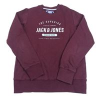 Vínová mikina s nápisom Jack & Jones