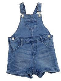 Modré riflové laclové kraťasy se srdcem Denim Co.