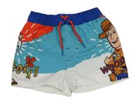 Tyrkysovo-červeno-biele plážové kraťasy s Woodym - Toy Story Disney