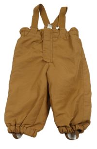 Hnědé šusťákové oteplovačky s kšandami H&M