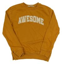 Medová mikina s nápisom zn. H&M