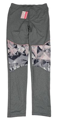 Nové - Sivo-vzorované športové legíny Primark