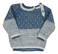 Modro-melírovaný sveter Tu