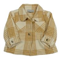 Béžovo-medová kostkovaná košilová bunda Primark