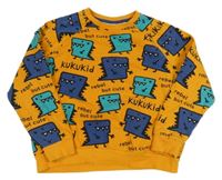 Horčicová mikina s príšerkami