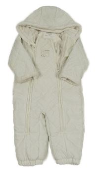 Smetanová šusťáková zimní kombinéza se zvířaty a kapucí Kanz